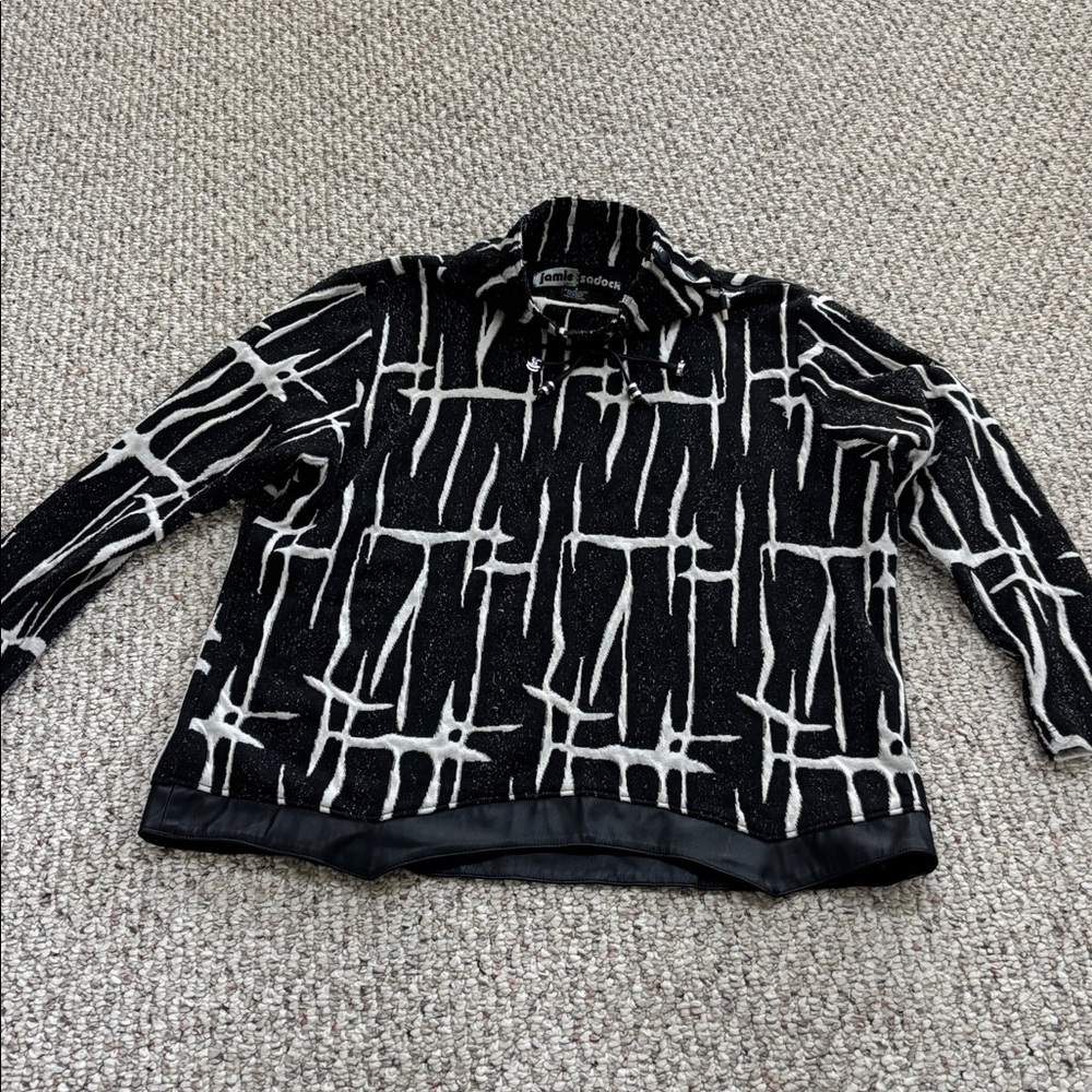 Jamie Sadock Black and White Graphic Sweater